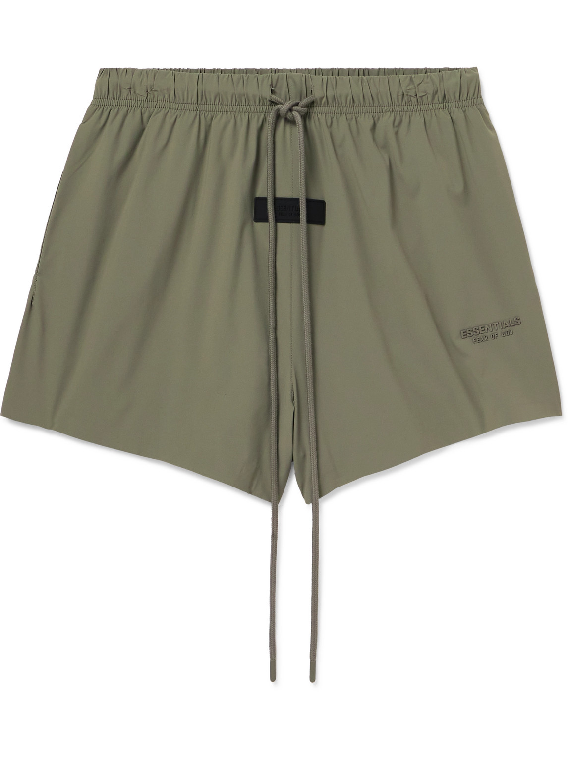 Essentials Logo-patch Drawstring-waist Track Shorts In Green