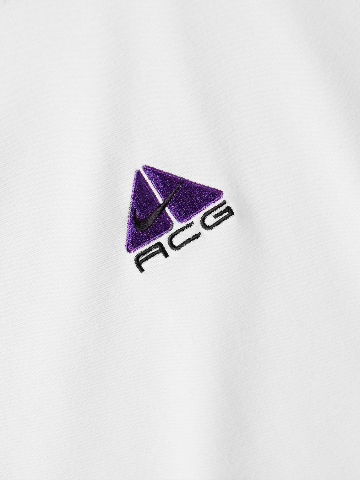 Shop Nike Acg Logo-embroidered Jersey T-shirt In White