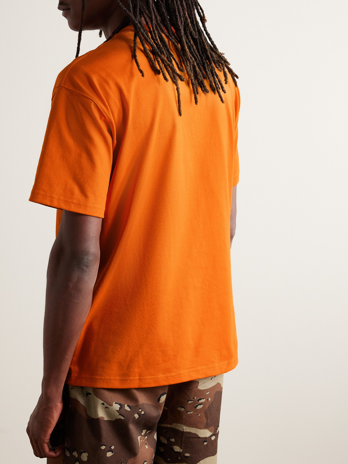 Shop Nike Acg Logo-embroidered Jersey T-shirt In Orange