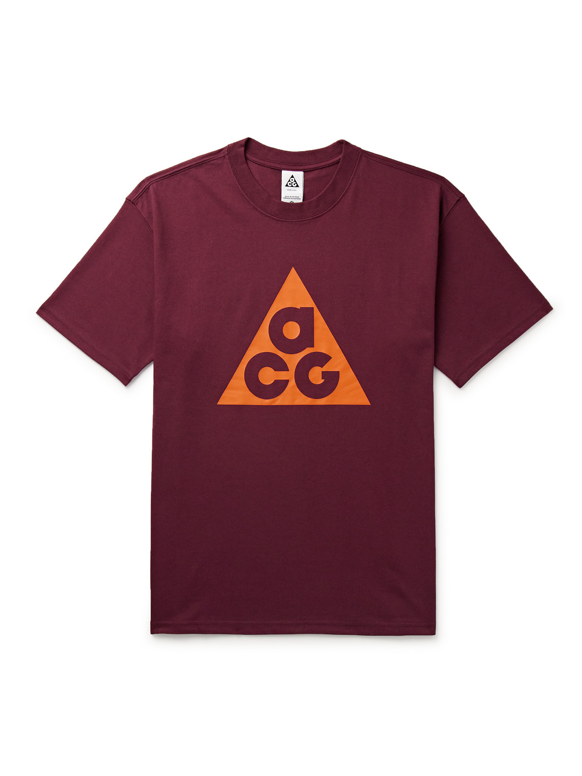 Shop Nike Acg Logo-print Jersey T-shirt In Burgundy