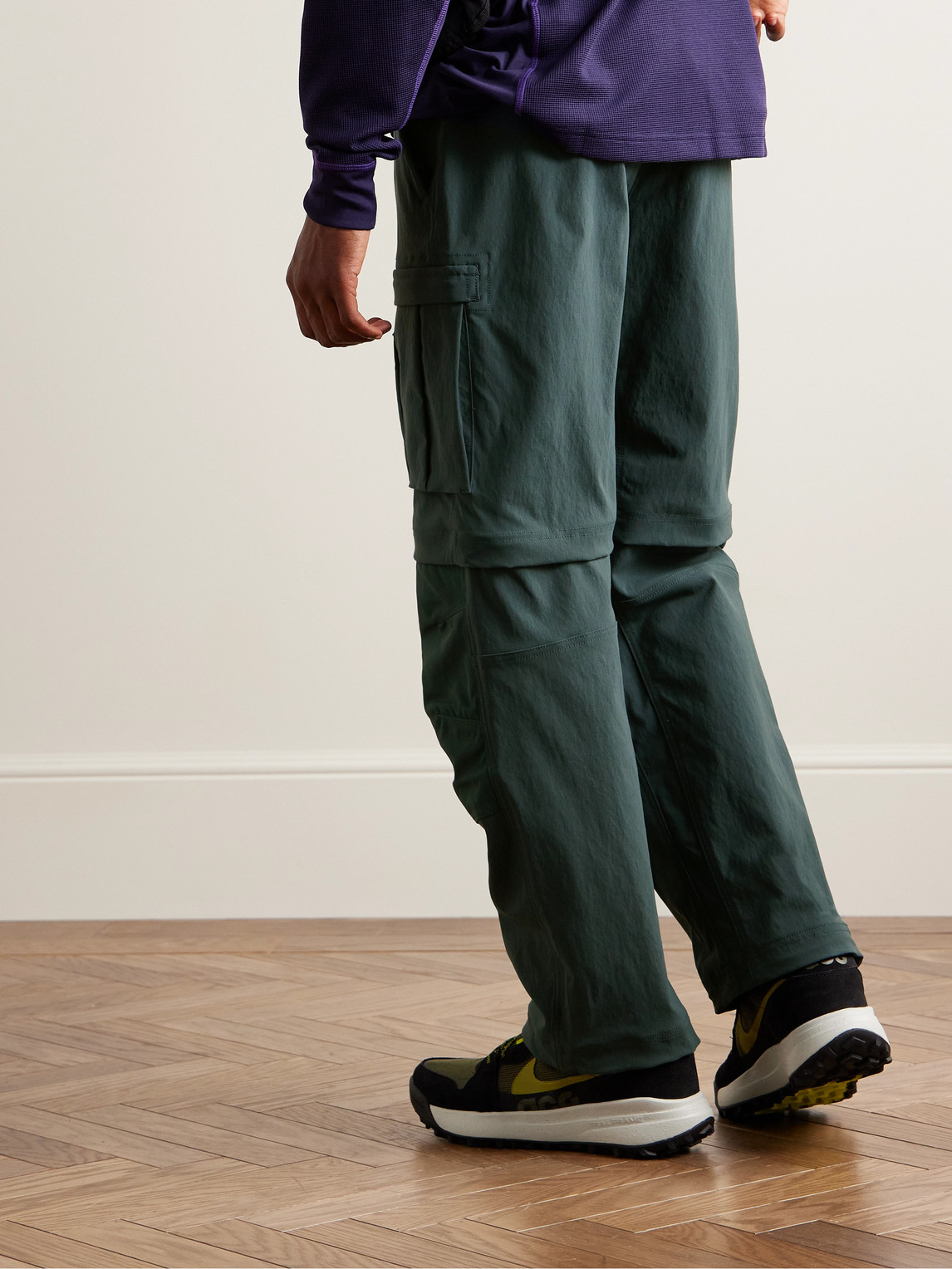 Shop Nike Acg Smith Summit Straight-leg Convertible Nylon-blend And Cordura® Cargo Trousers In Green