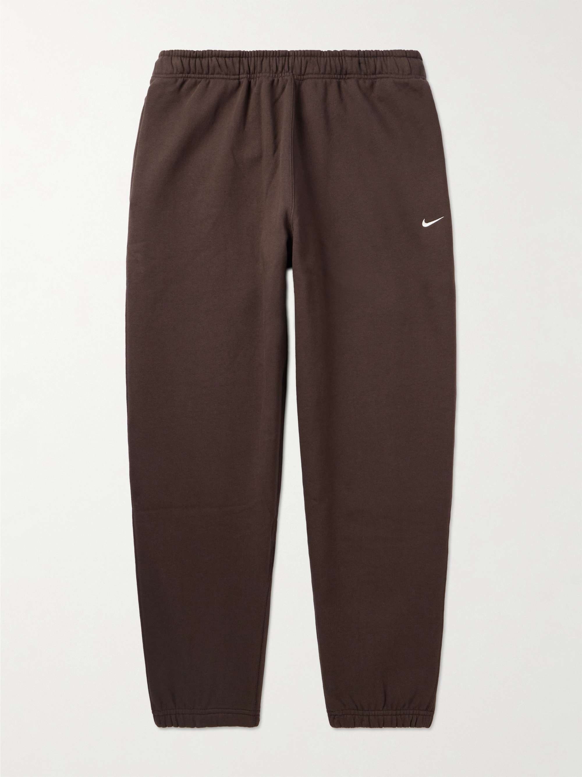 NIKE Solo Swoosh Tapered Logo-Embroidered Cotton-Blend Jersey Sweatpants  for Men