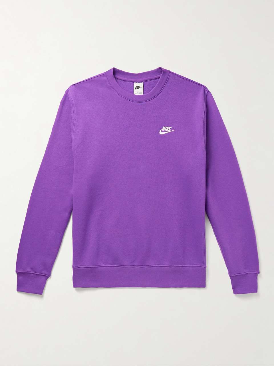 NIKE Sportswear Club LogoEmbroidered CottonBlend Jersey Sweatshirt