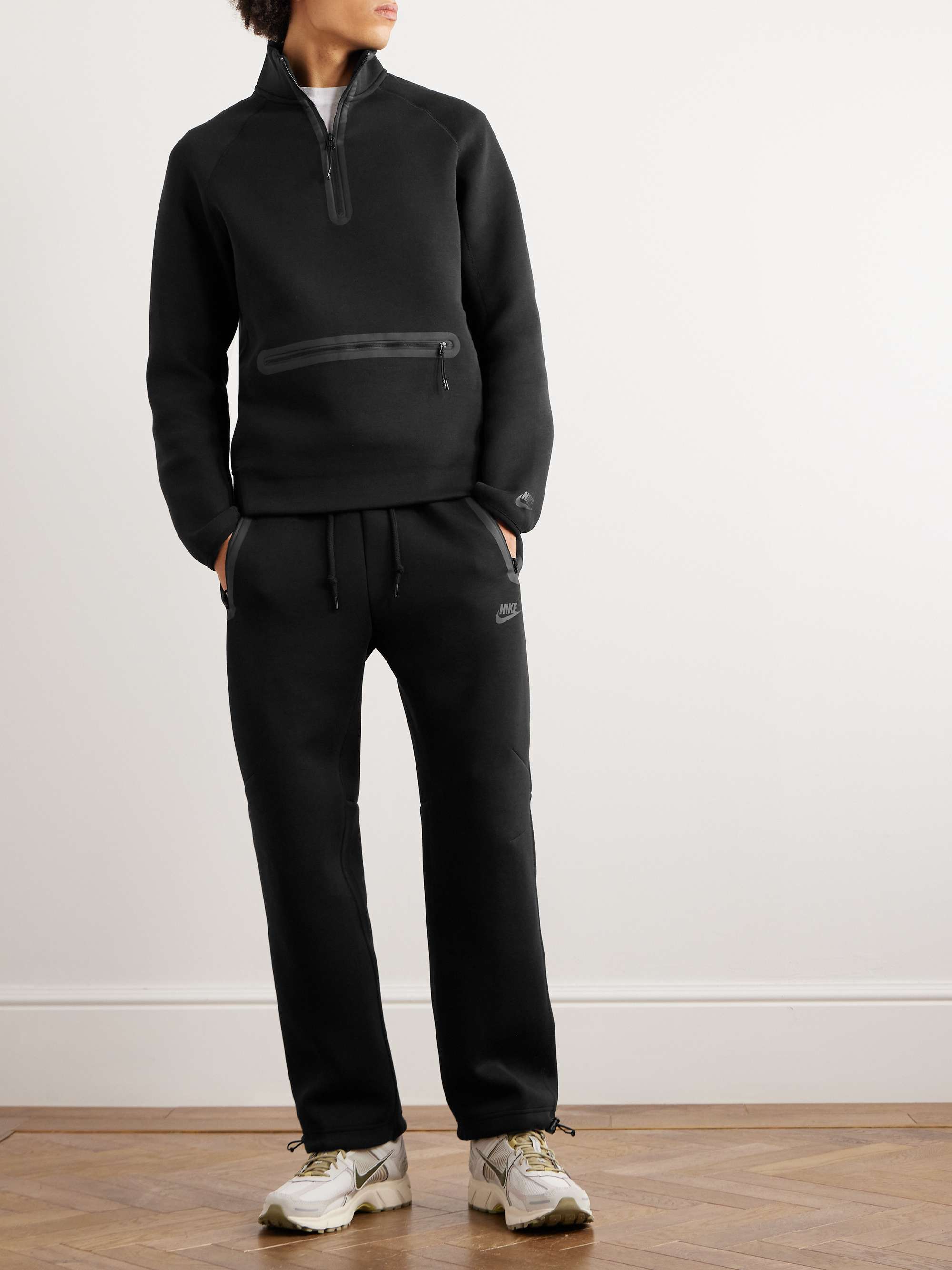 NIKE Straight-Leg Logo-Print Cotton-Blend Tech Fleece Sweatpants for Men