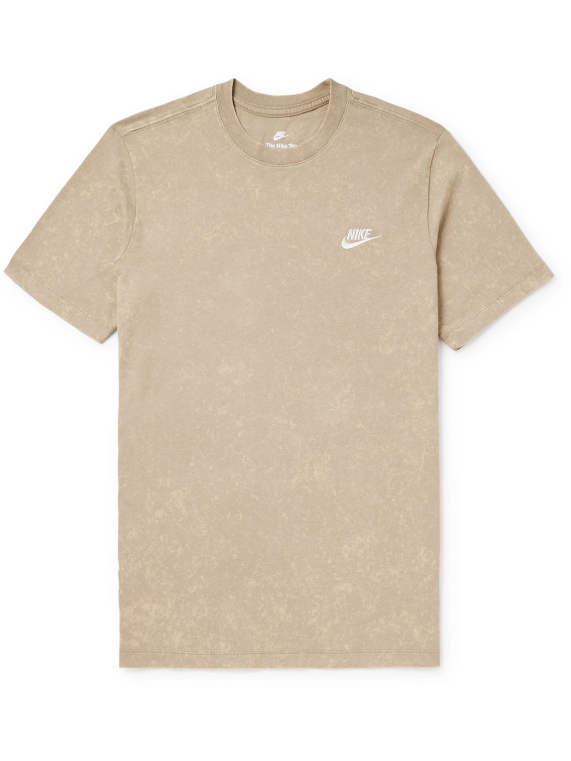 Shop Nike Sportswear Club Logo-embroidered Cotton-jersey T-shirt In Neutrals