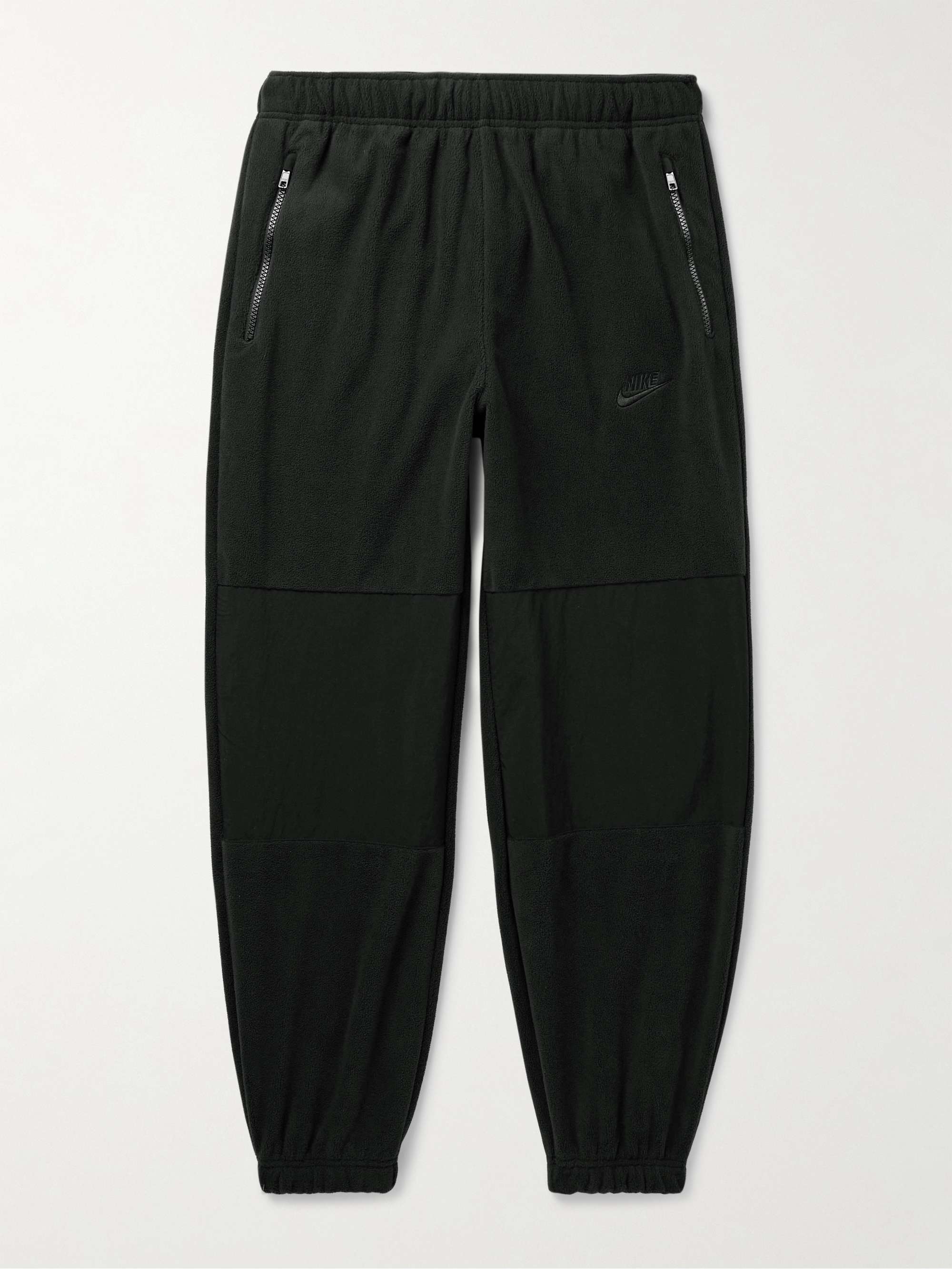 Club Straight-Leg Logo-Embroidered Nylon-Trimmed Fleece Sweatpants