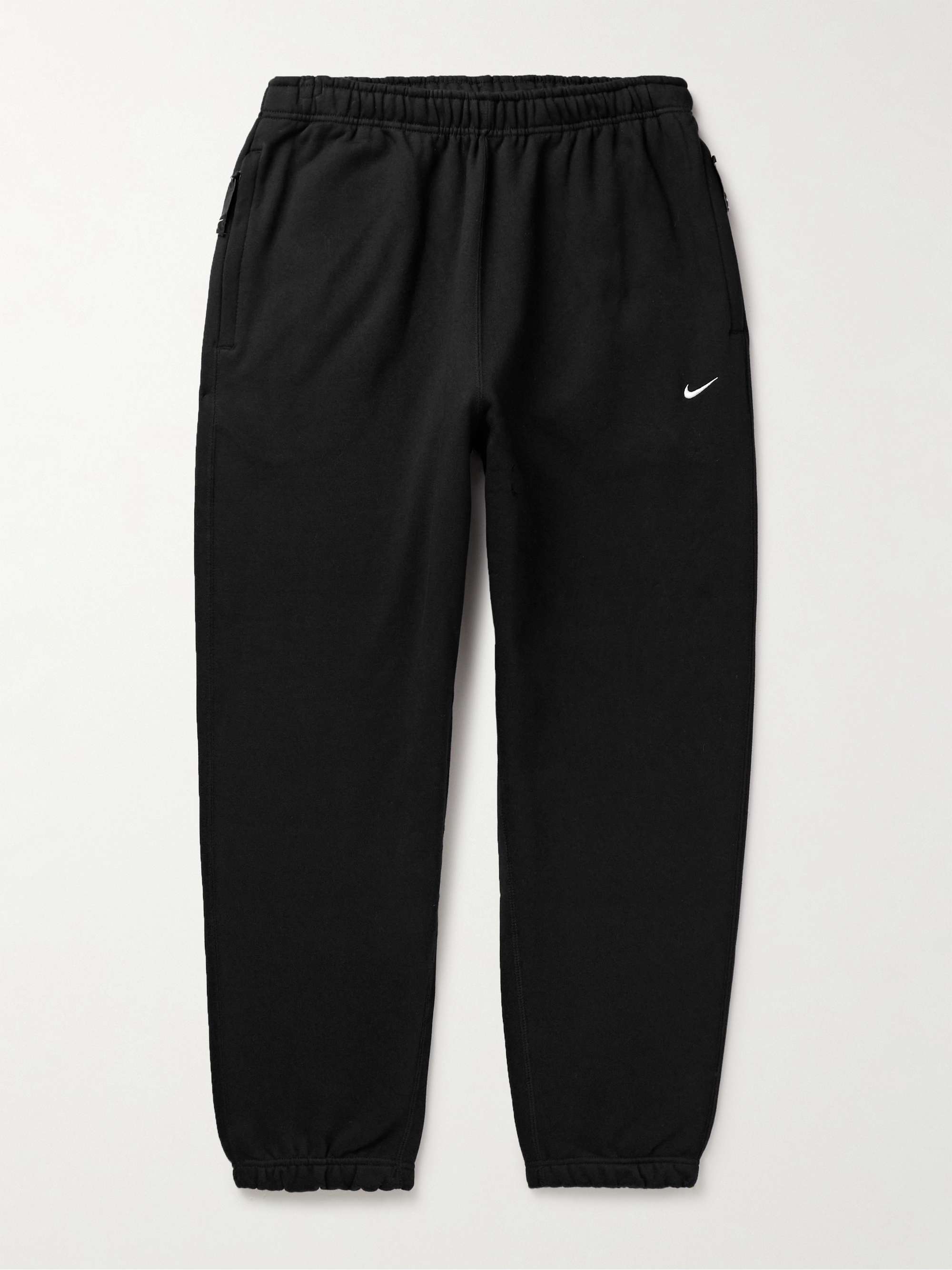 NIKE Solo Swoosh Straight-Leg Logo-Embroidered Cotton-Blend Jersey  Sweatpants for Men