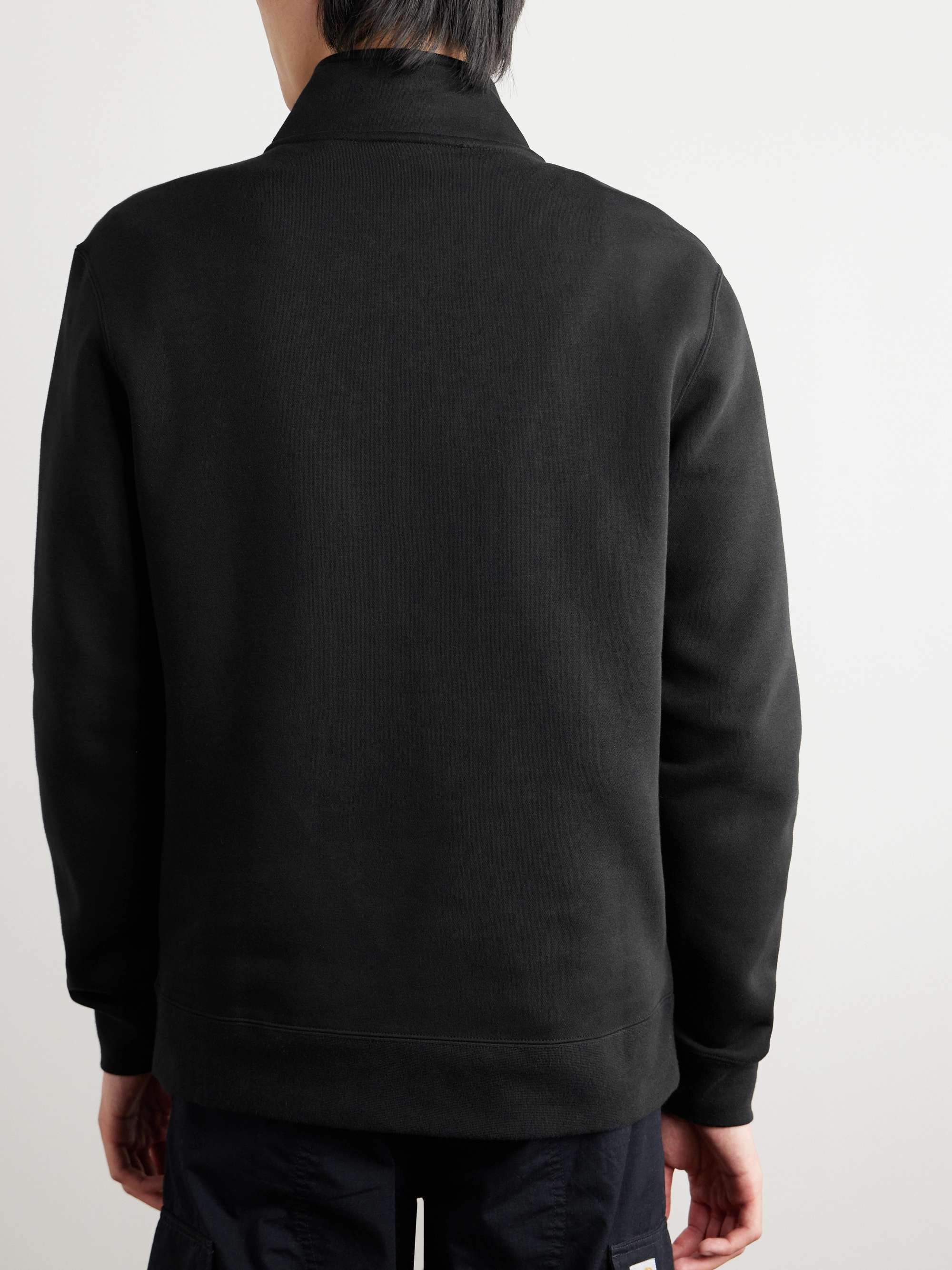 NIKE Logo-Embroidered Cotton-Blend Jersey Half-Zip Sweatshirt
