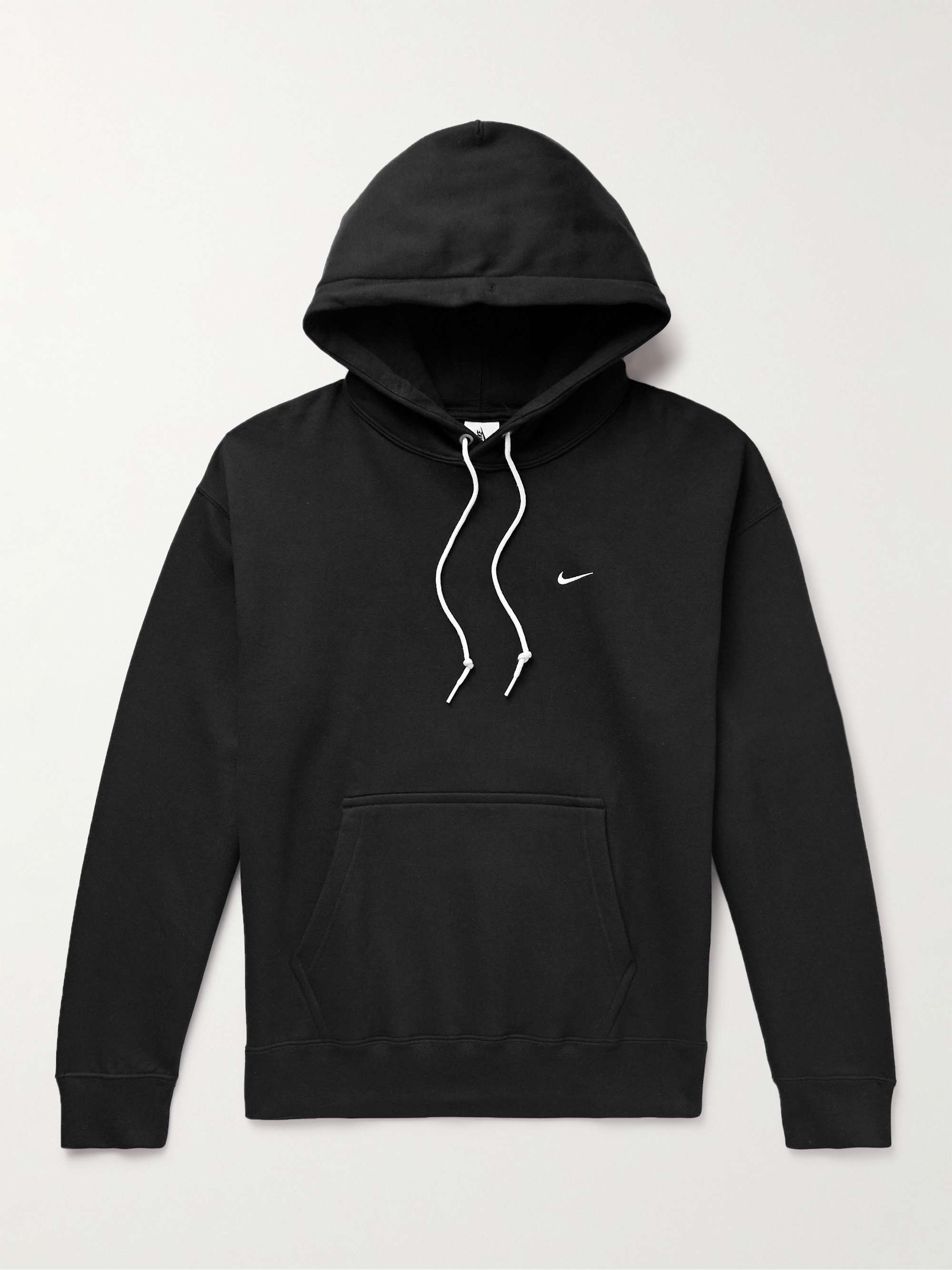 NIKE Solo Swoosh Logo-Embroidered Cotton-Blend Jersey Hoodie for