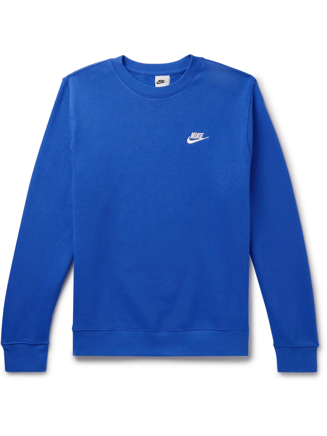 Nike Sportswear Club Logo-embroidered Cotton-blend Tech Fleece Sweatshirt In Blue