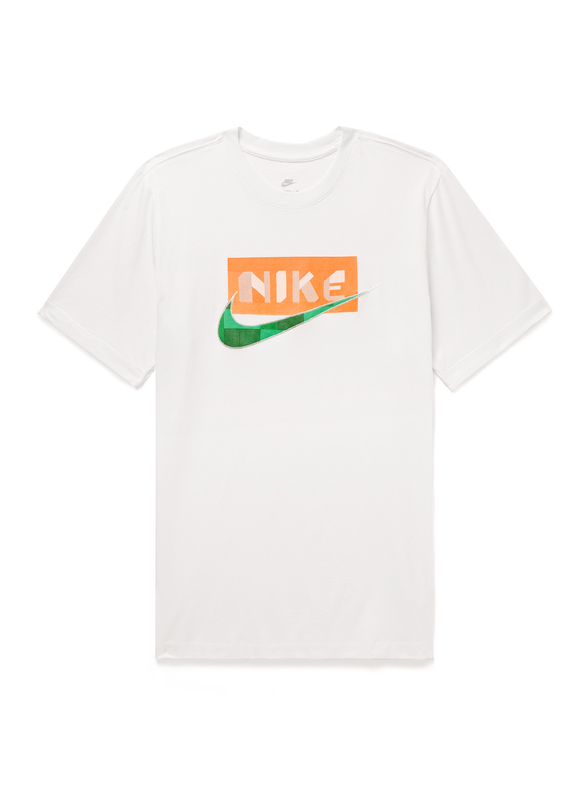 Nike Sportswear Printed Appliquéd Cotton-jersey T-shirt In White