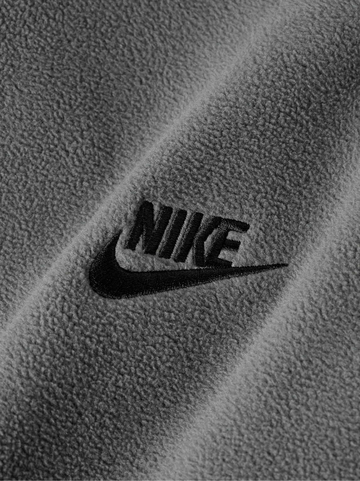 Shop Nike Club Straight-leg Logo-embroidered Nylon-trimmed Fleece Sweatpants In Gray