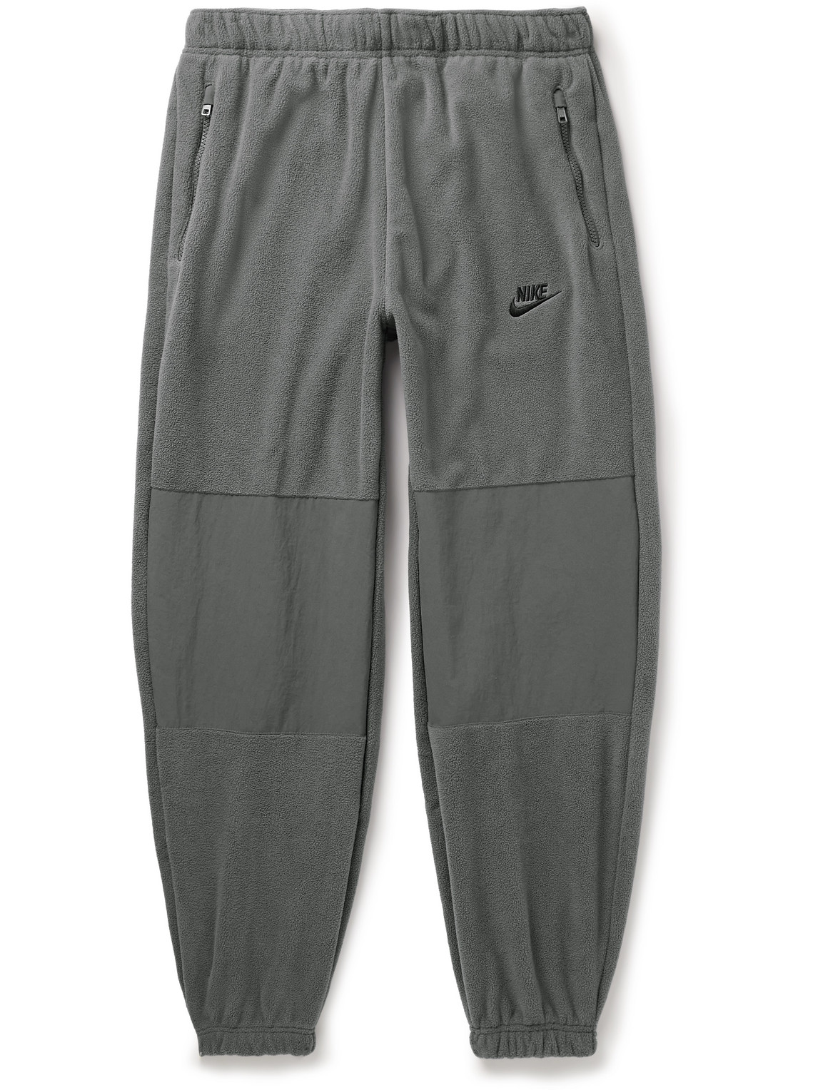 Club Straight-Leg Logo-Embroidered Nylon-Trimmed Fleece Sweatpants