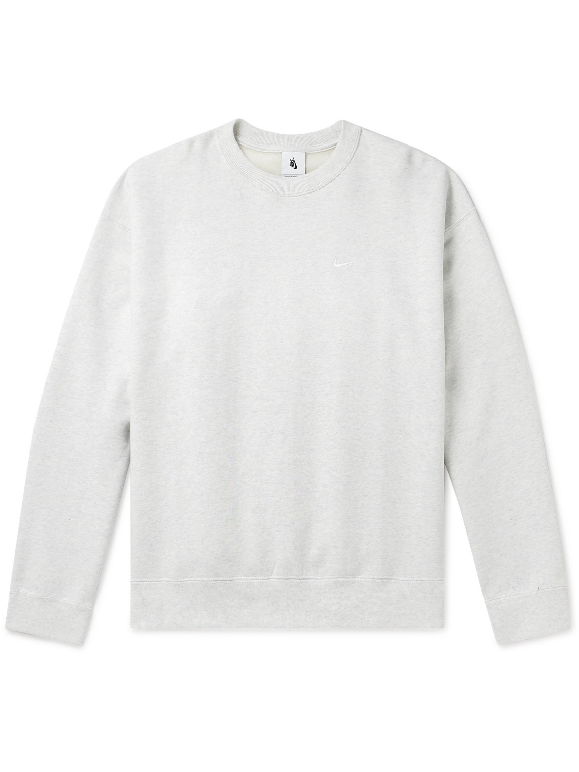 Solo Swoosh Logo-Embroidered Cotton-Blend Jersey Sweatshirt