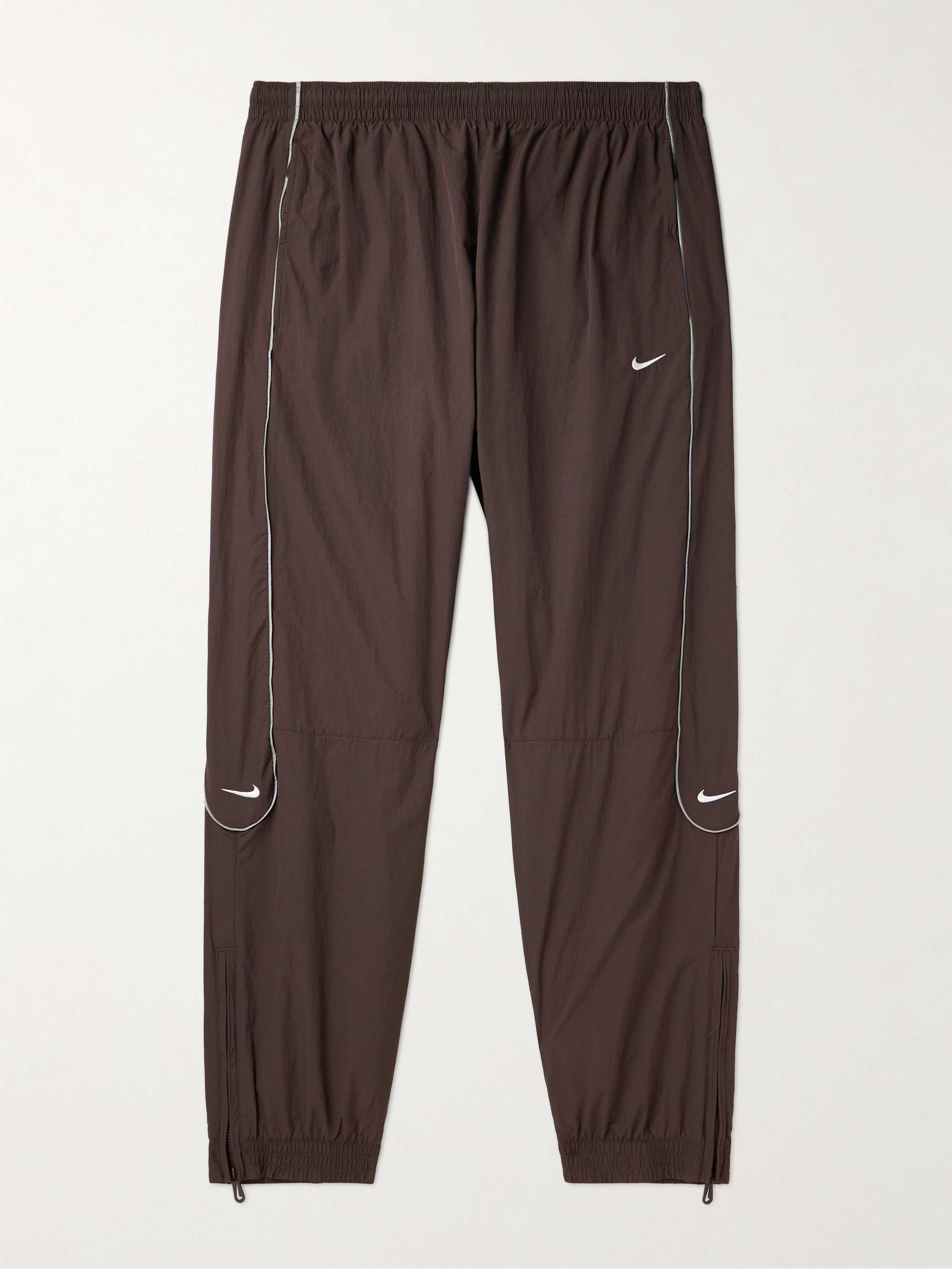 Solo Swoosh Tapered Logo-Embroidered Nylon Track Pants