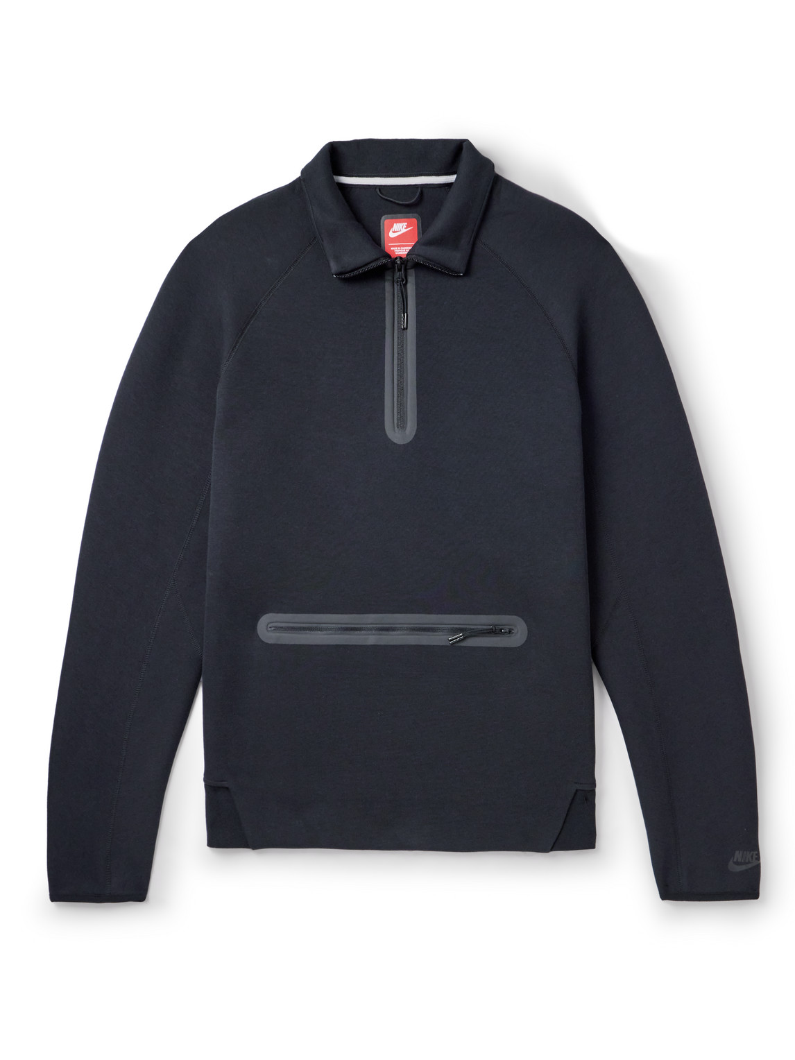 Shop Nike Cotton-blend Jersey Half-zip Sweatshirt In Black