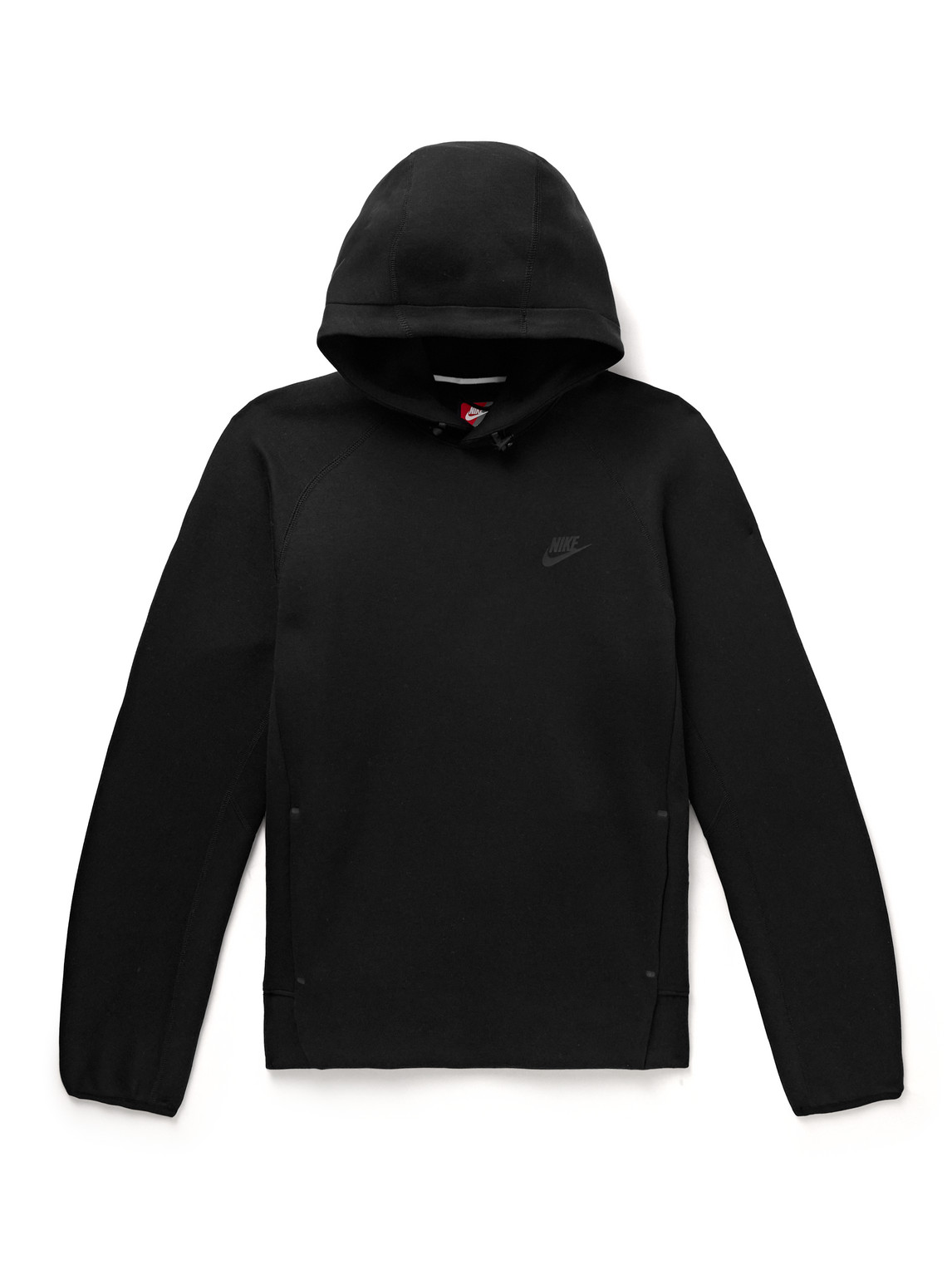 Nike Sportswear Slim-fit Cotton-blend Tech Fleece Hoodie In Black