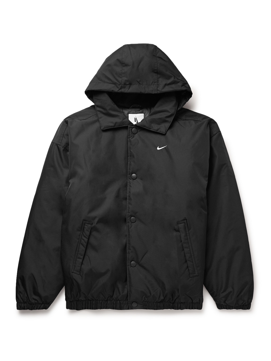 Nike Solo Swoosh Logo-appliquéd Padded Nylon Jacket In Black