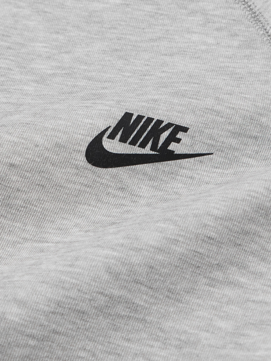 Shop Nike Logo-print Cotton-blend Tech Fleece Hoodie In Gray