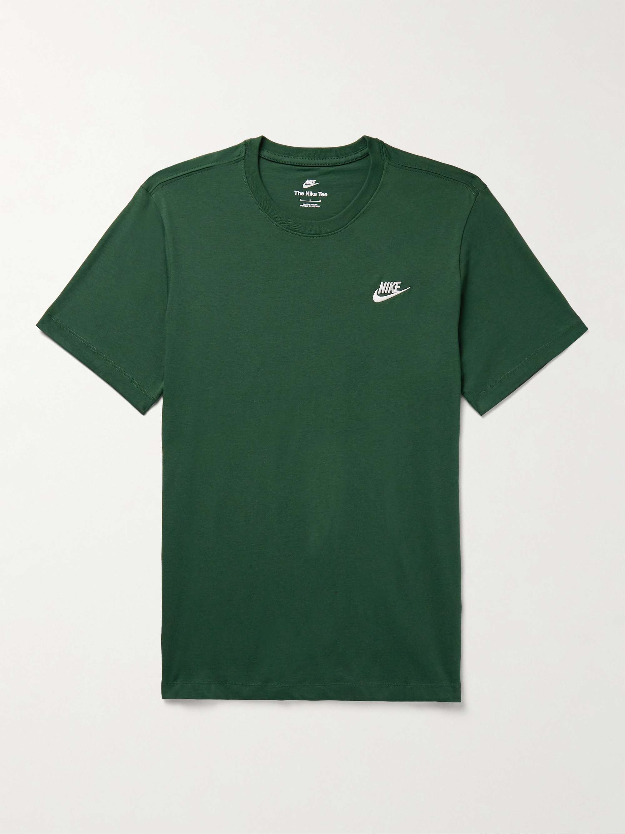 NIKE Sportswear Club Logo-Embroidered Cotton-Jersey T-Shirt for Men ...