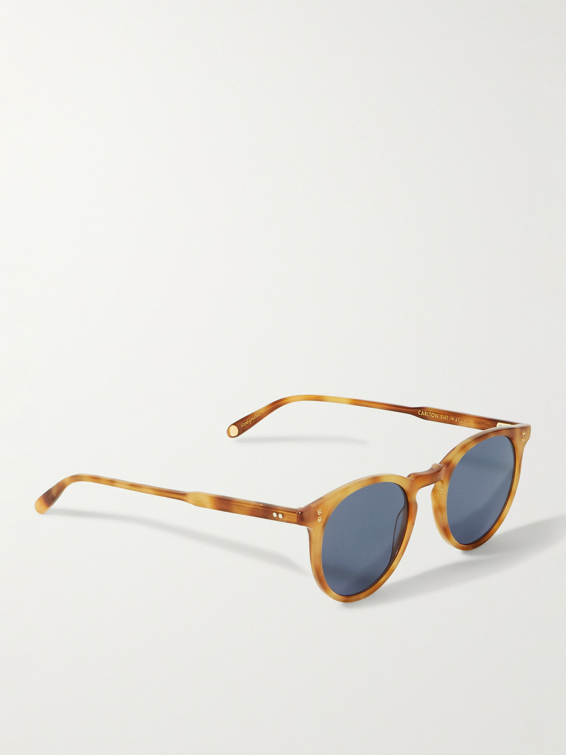 Shop Garrett Leight California Optical Carlton Sun Round-frame Tortoiseshell Acetate Sunglasses