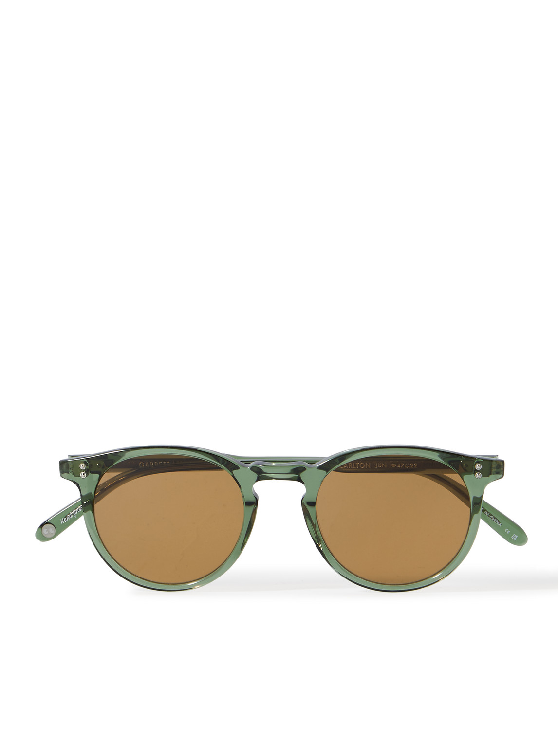 Garrett Leight California Optical Carlton Sun Round-frame Acetate Sunglasses In Green
