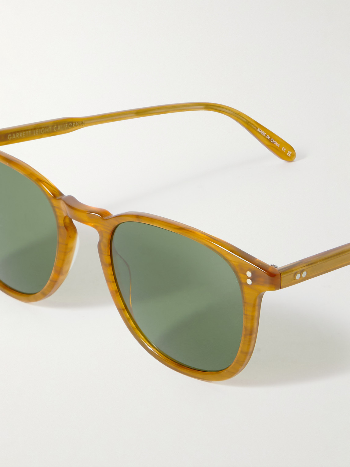 Shop Garrett Leight California Optical Kinney Round-frame Acetate Sunglasses In Yellow