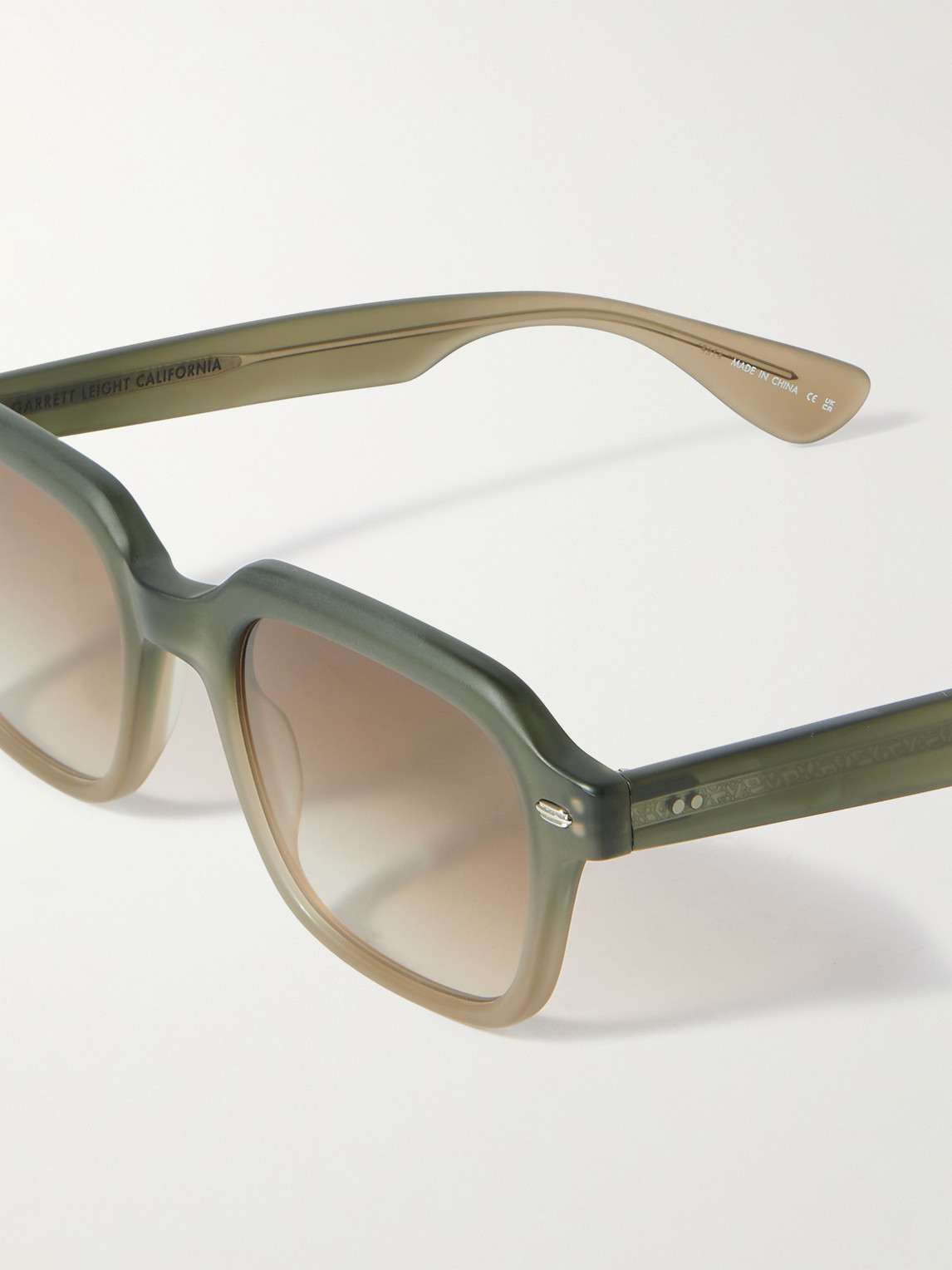 Shop Garrett Leight California Optical Og Freddy P Sun Square-frame Acetate Sunglasses In Green