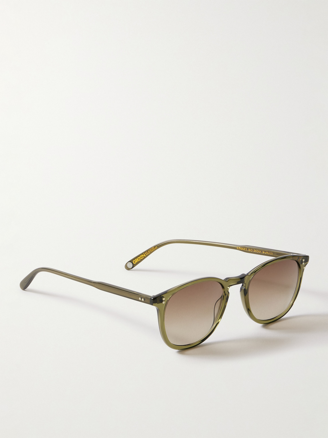 Shop Garrett Leight California Optical Kinney Round-frame Acetate Sunglasses In Green