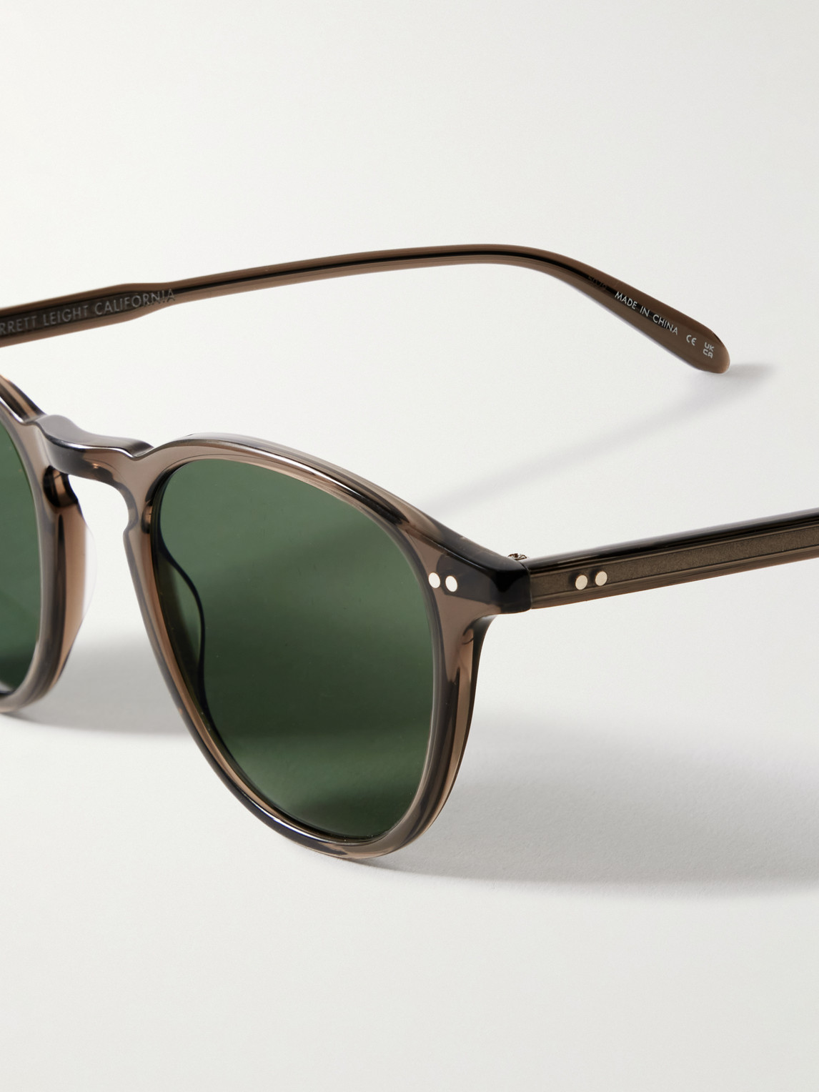 Shop Garrett Leight California Optical Hampton Round-frame Acetate Sunglasses In Brown