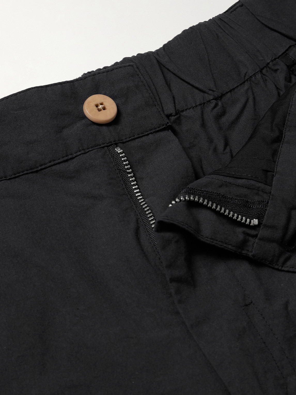 Shop Folk Prism Straight-leg Washed Cotton-poplin Cargo Trousers In Black