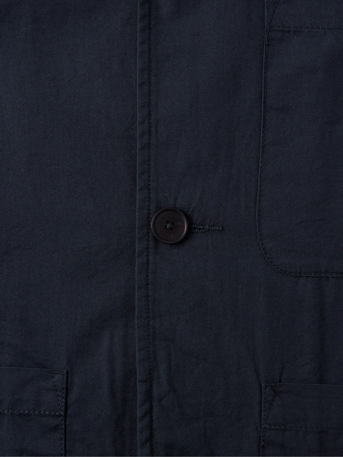Shop Folk Unstructured Garment-dyed Cotton-twill Blazer In Blue
