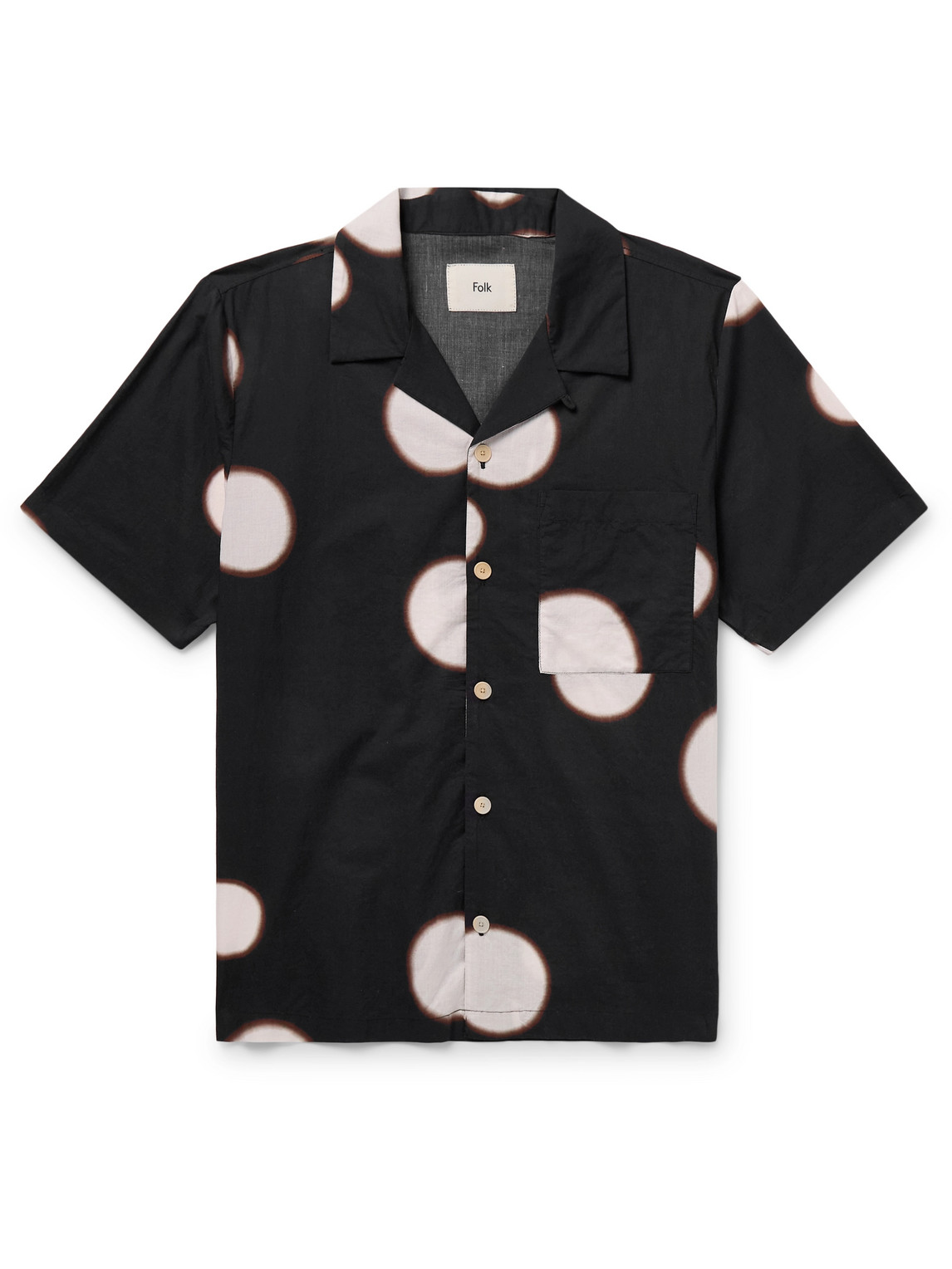 Convertible-Collar Polka-Dot Cotton-Voile Shirt