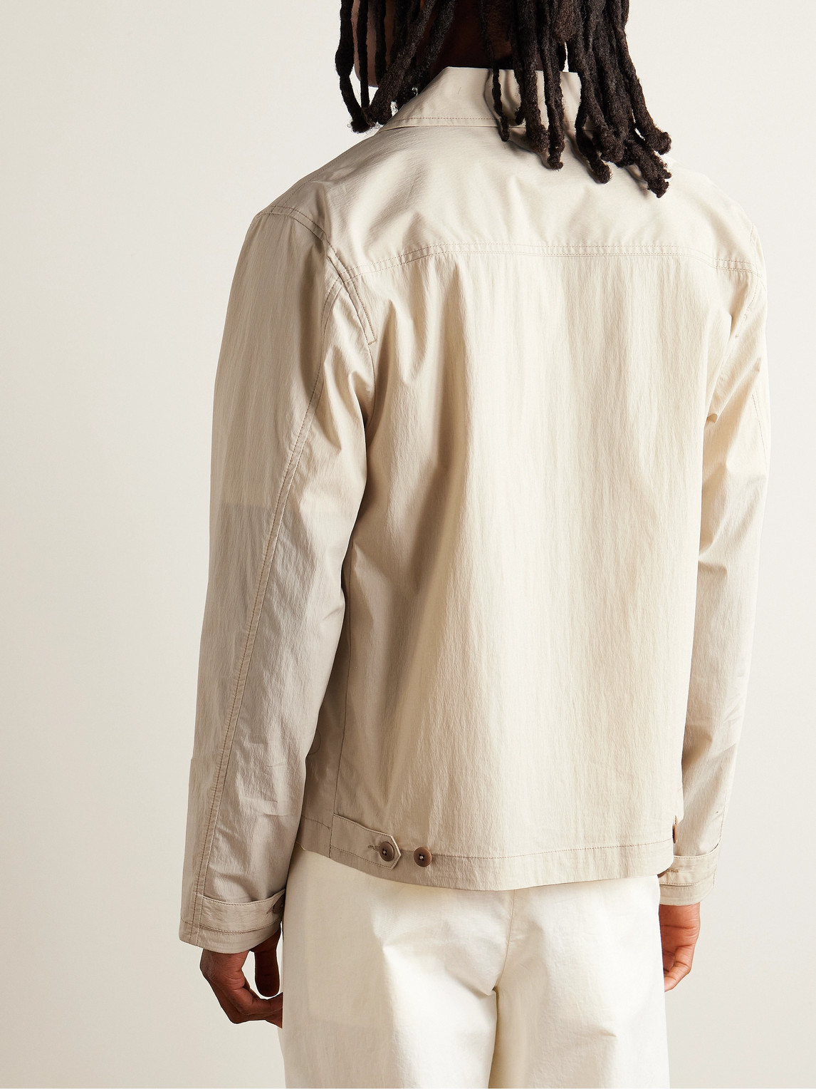 Shop Folk Prism Crinkled Cotton-blend Poplin Jacket In Neutrals