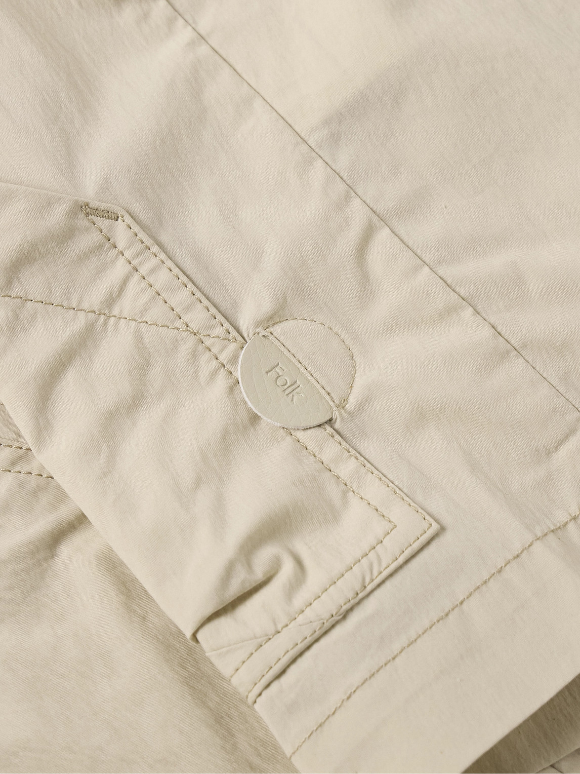 Shop Folk Prism Crinkled Cotton-blend Poplin Jacket In Neutrals