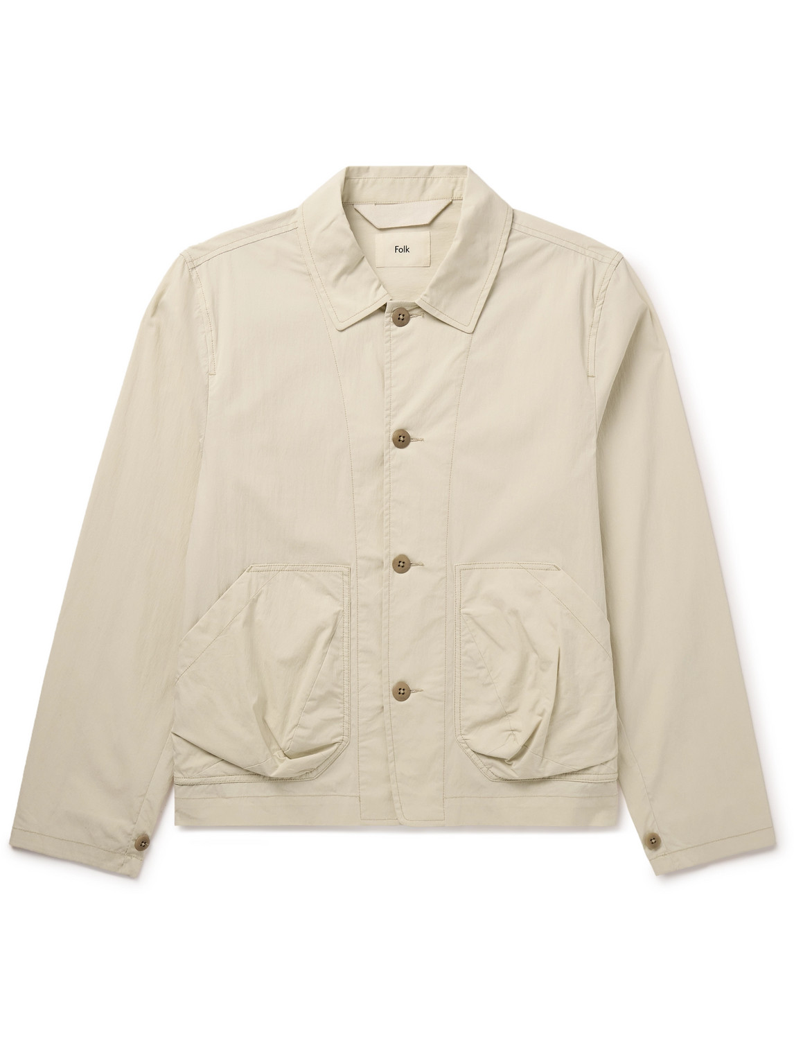 Folk Prism Crinkled Cotton-blend Poplin Jacket In Neutrals