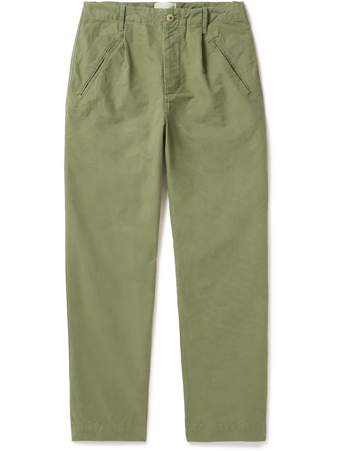 Assembly Straight-Leg Pleated Cotton-Twill Trousers