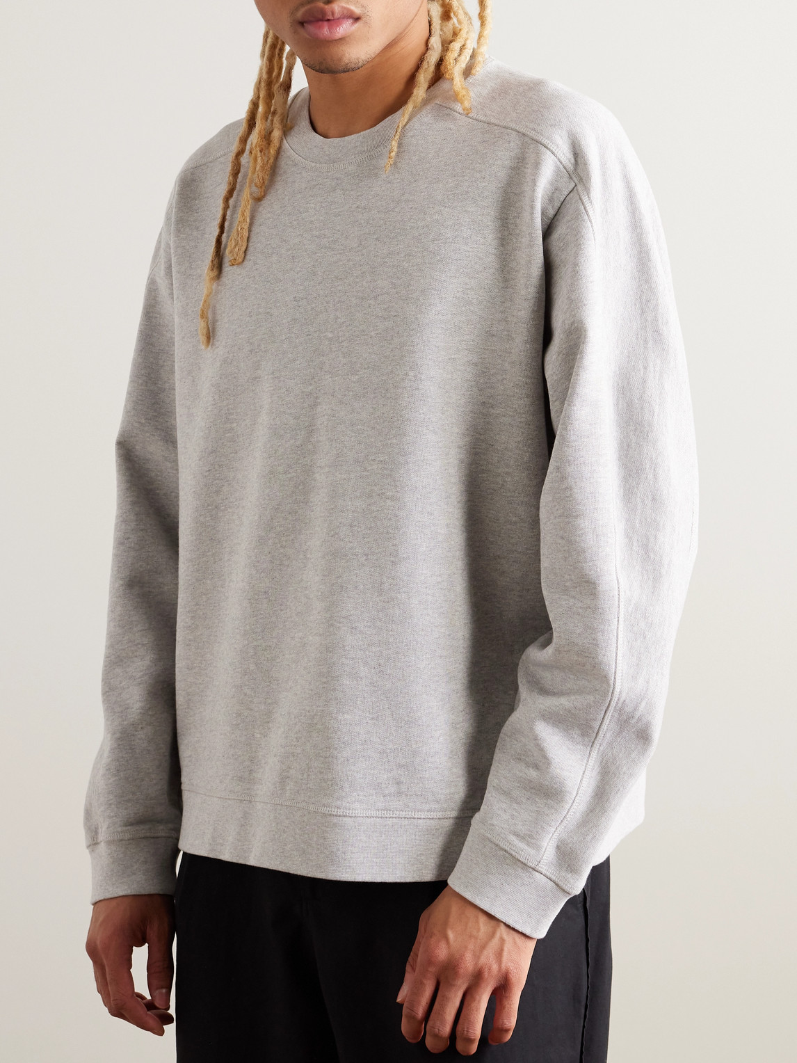 Shop Folk Prism Embroidered Cotton-jersey Sweatshirt In Gray