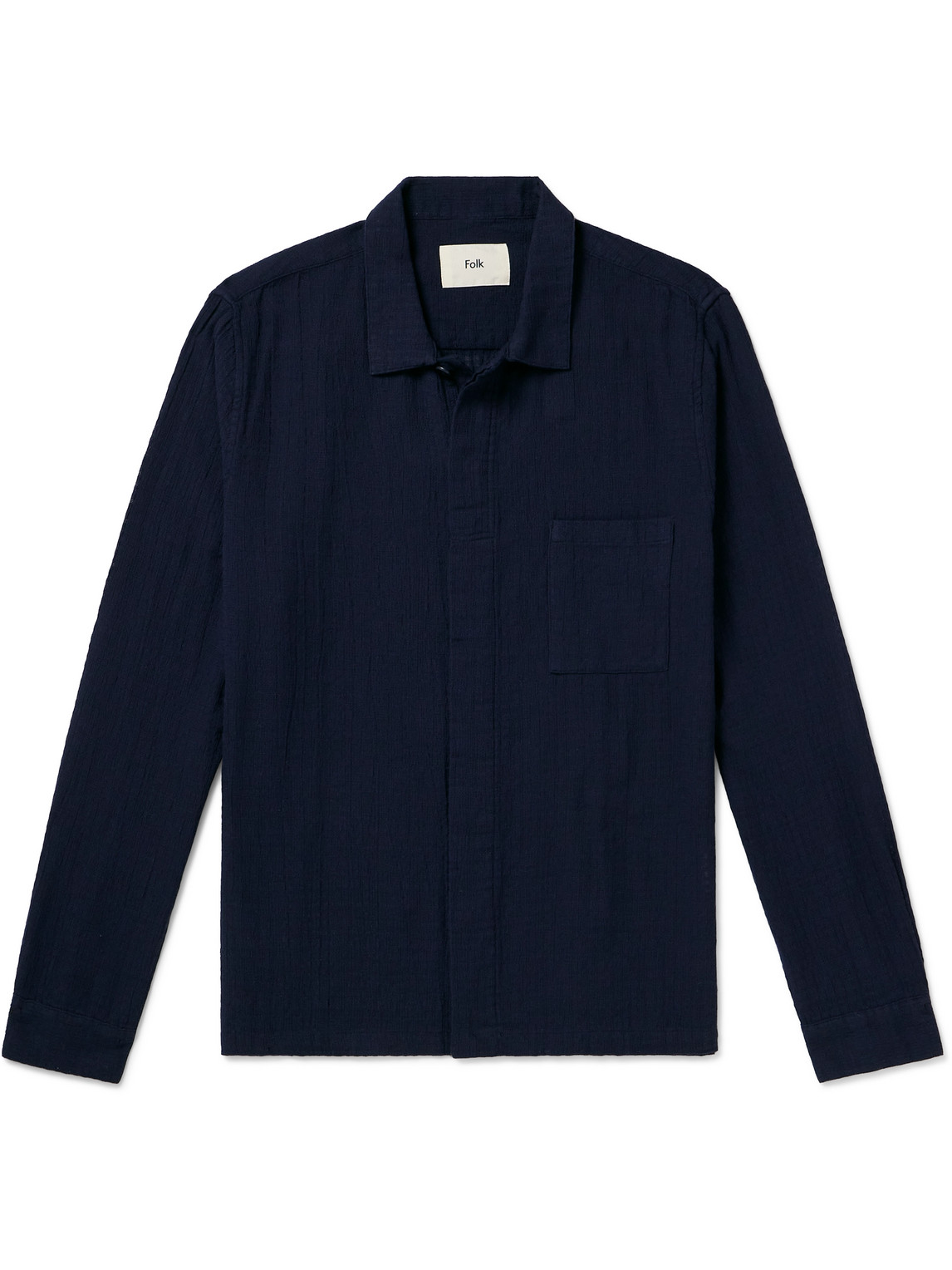 Folk Cotton-gauze Overshirt In Blue