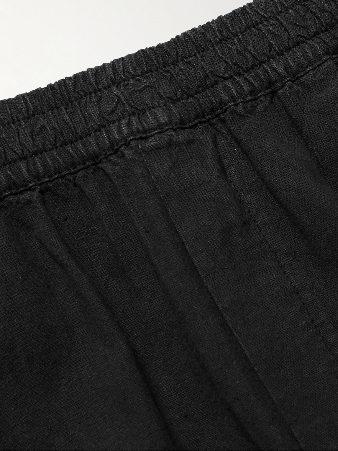 Shop Folk Straight-leg Linen And Cotton-blend Trousers In Black