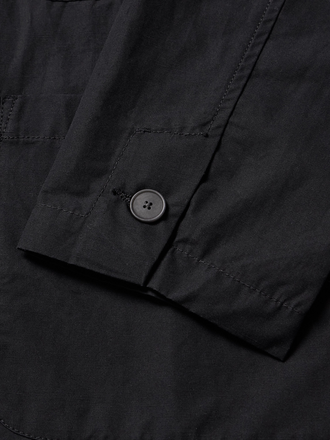 Shop Folk Unstructured Garment-dyed Cotton Blazer In Black