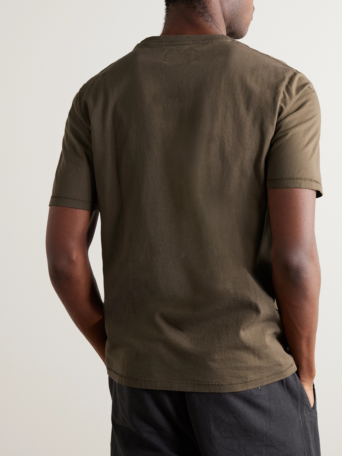 Shop Folk Garment-dyed Cotton-jersey T-shirt In Brown