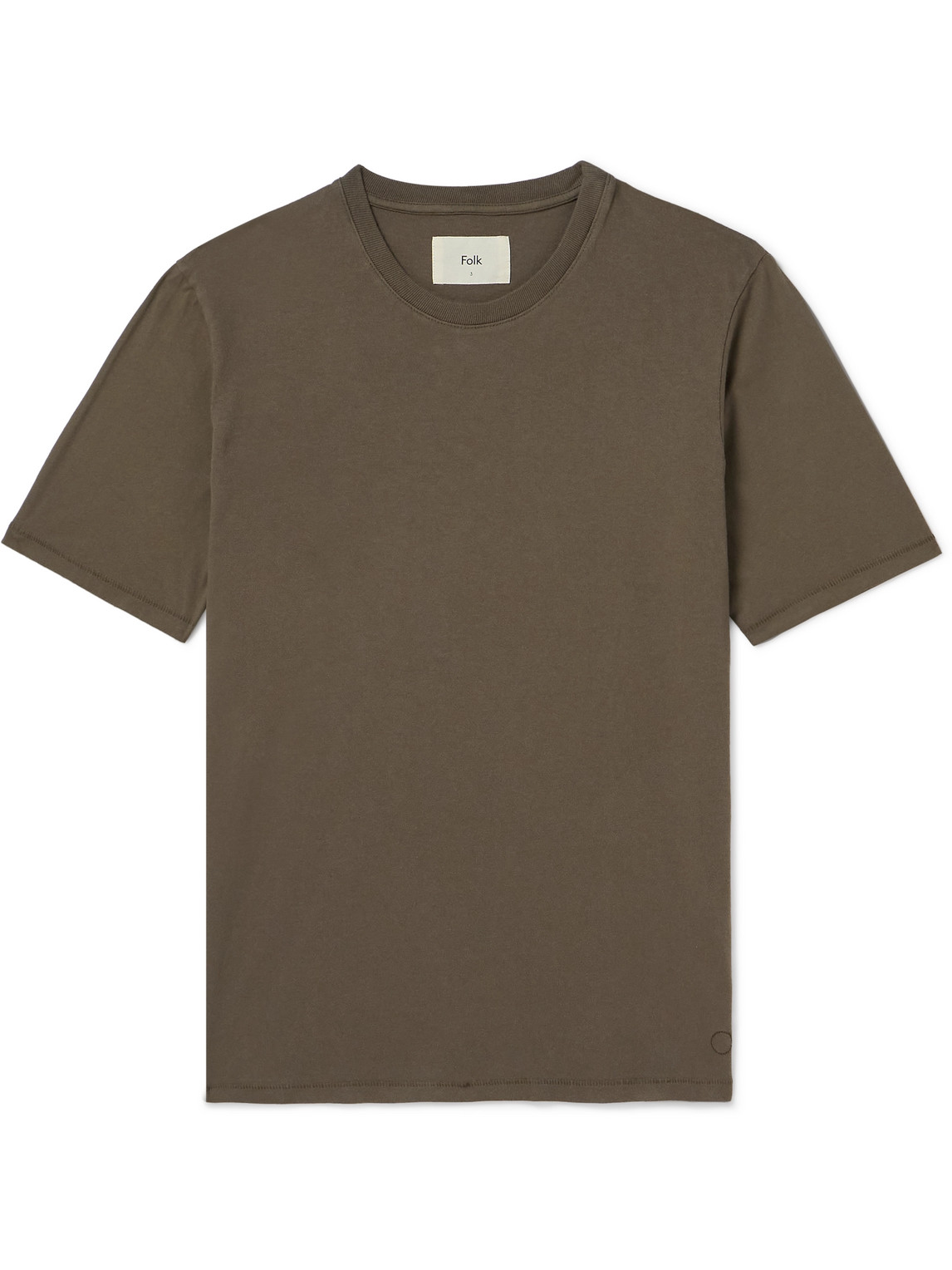 Folk Garment-dyed Cotton-jersey T-shirt In Brown