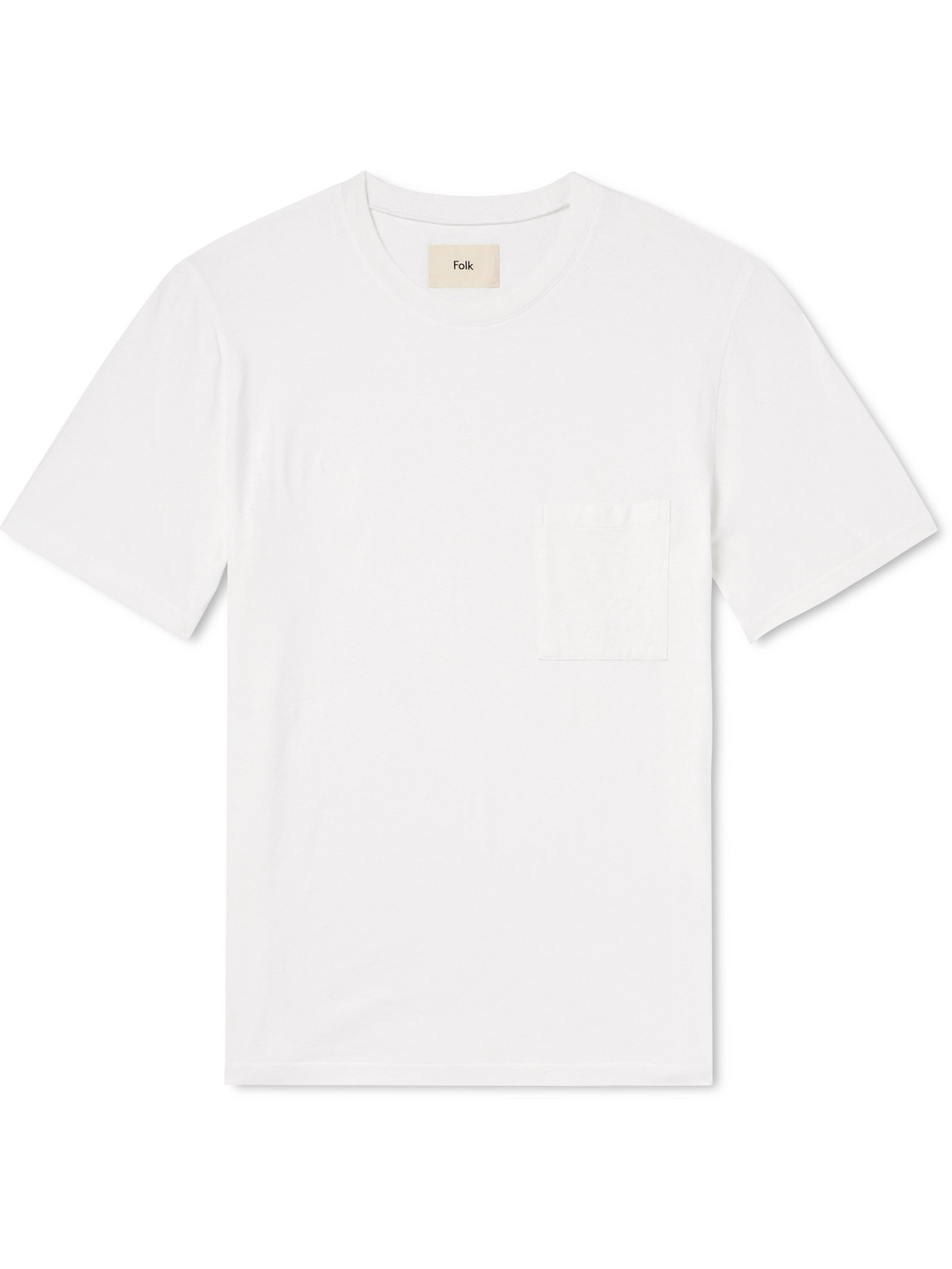 Folk Assembly Slub Organic Cotton-blend Jersey T-shirt In White