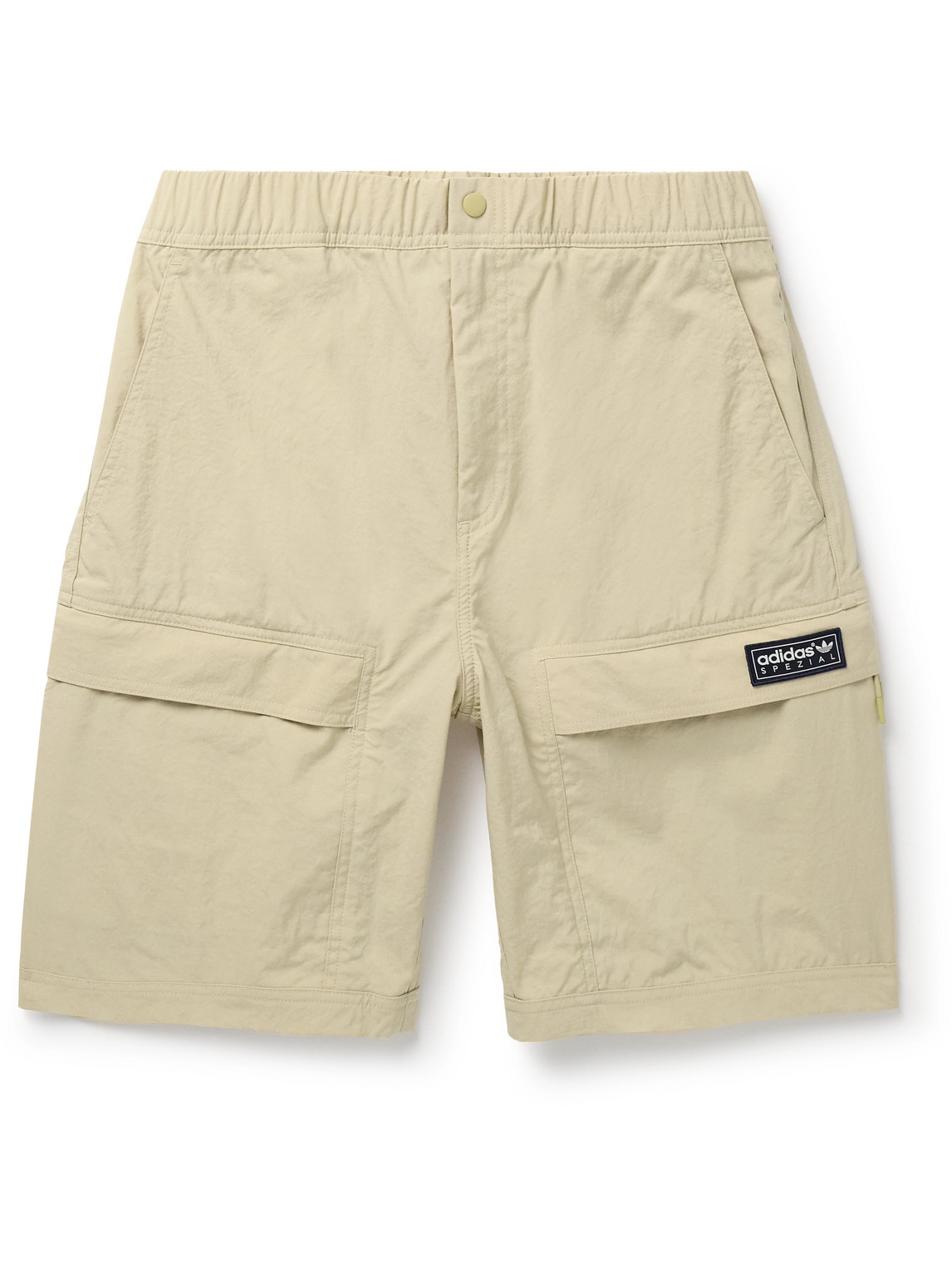 Adidas Originals Rossendale Straight-leg Logo-appliquéd Crinkled-nylon Shorts In Neutrals
