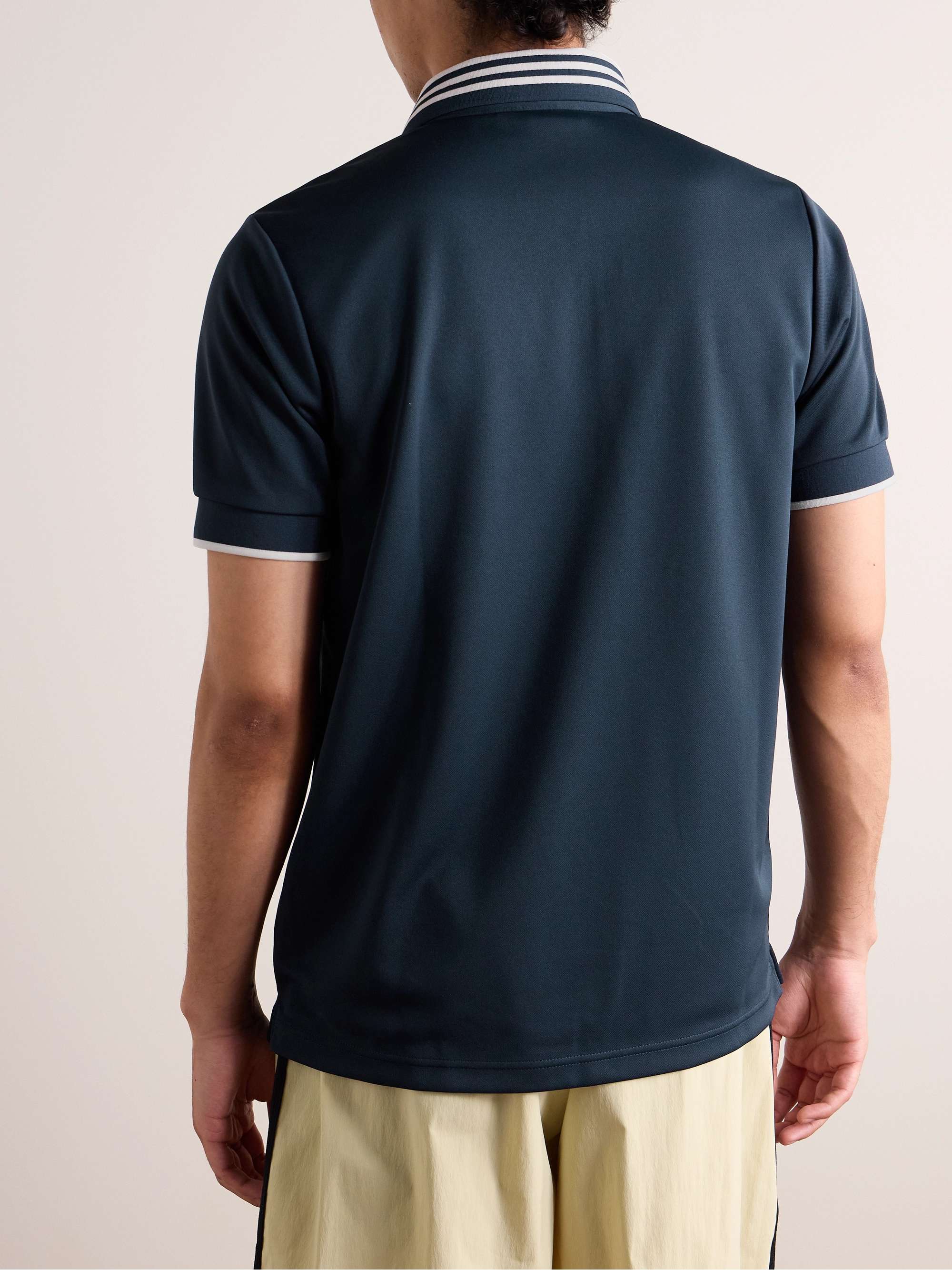 ADIDAS ORIGINALS Striped Logo-Appliquéd Jersey Polo Shirt for Men | MR ...