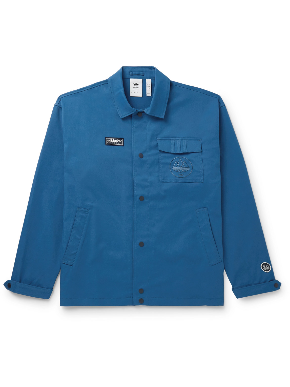 Adidas Originals Wingrove Logo-appliquéd Recycled-twill Jacket In Blue