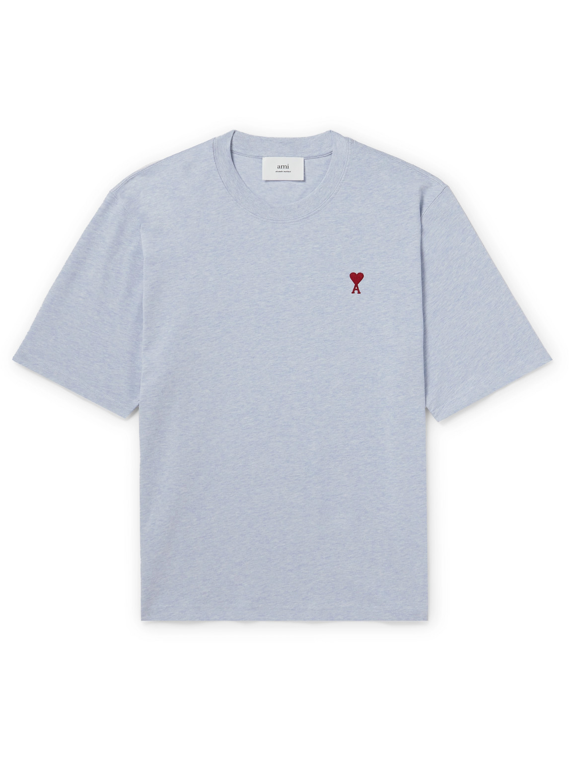 Ami Alexandre Mattiussi Logo-embroidered Cotton-jersey T-shirt In Blue