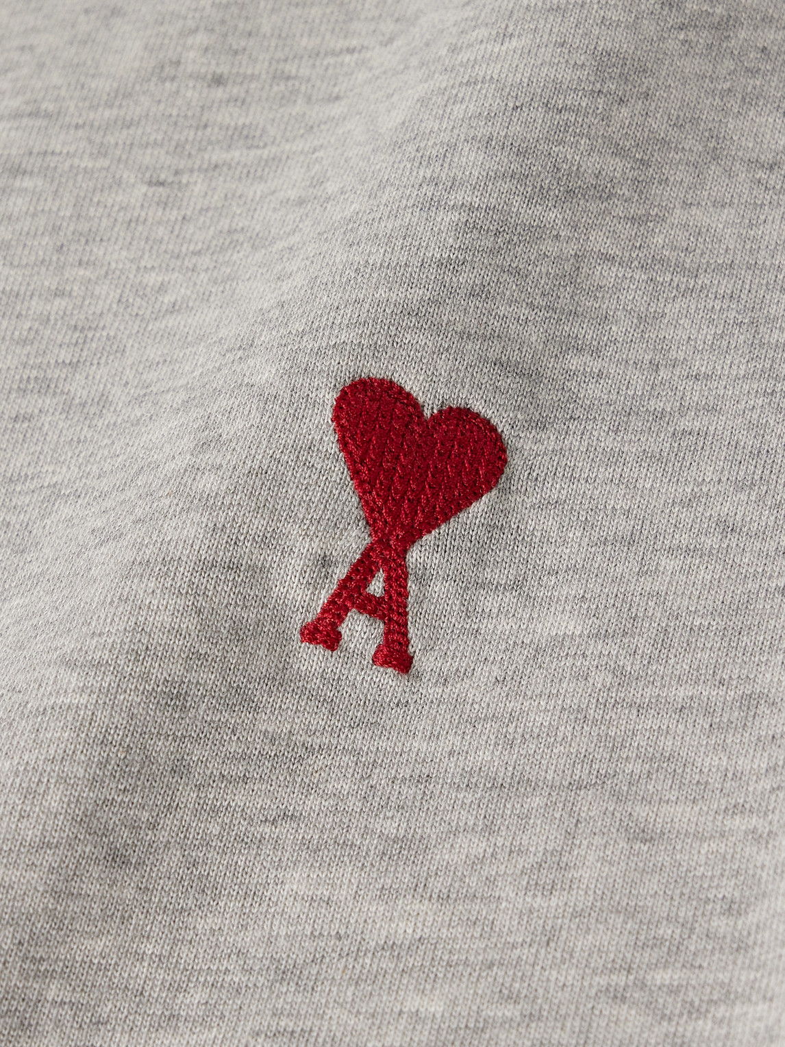 Ami Alexandre Mattiussi Logo Heavy Cotton T-shirt In Gray