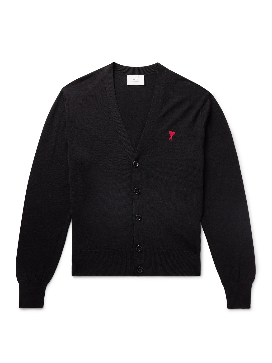 Slim-Fit Logo-Embroidered Merino Wool Cardigan